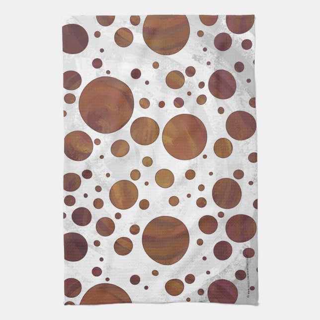Chocolate Carmel Swirl Polka Dot Towel (Vertical)