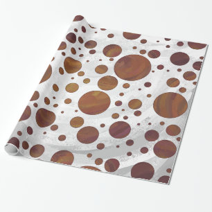 Chocolate Carmel Swirl Polka Dot Wrapping Paper