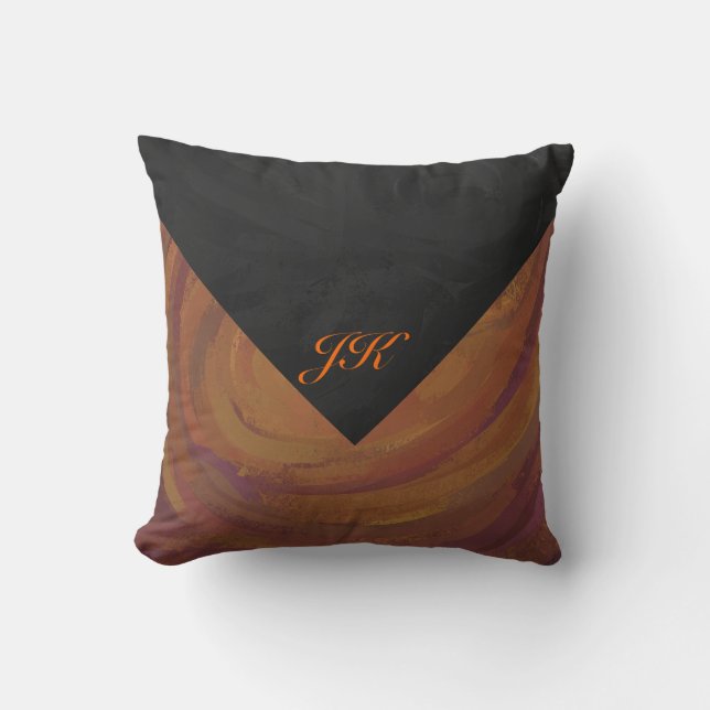 Chocolate Carmel Swirl Throw Pillow (Front)