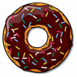 Chocolate Cartoon Donut with Sprinkles Cutout<br><div class="desc">Do you love donuts? Then you'll definitely dig this fab pattern of bright tasty looking donut with pink icing & sprinkles.</div>
