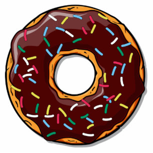 Chocolate Cartoon Donut with Sprinkles Cutout