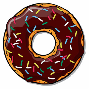 Chocolate Cartoon Donut with Sprinkles Cutout