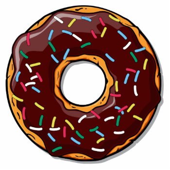 Chocolate Cartoon Donut With Sprinkles Cutout by GroovyFinds at Zazzle