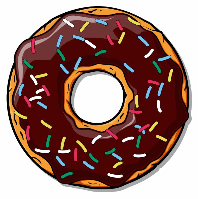 Chocolate Cartoon Donut with Sprinkles Cutout (Front)