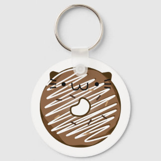 Chocolate Cat Donut Keychain