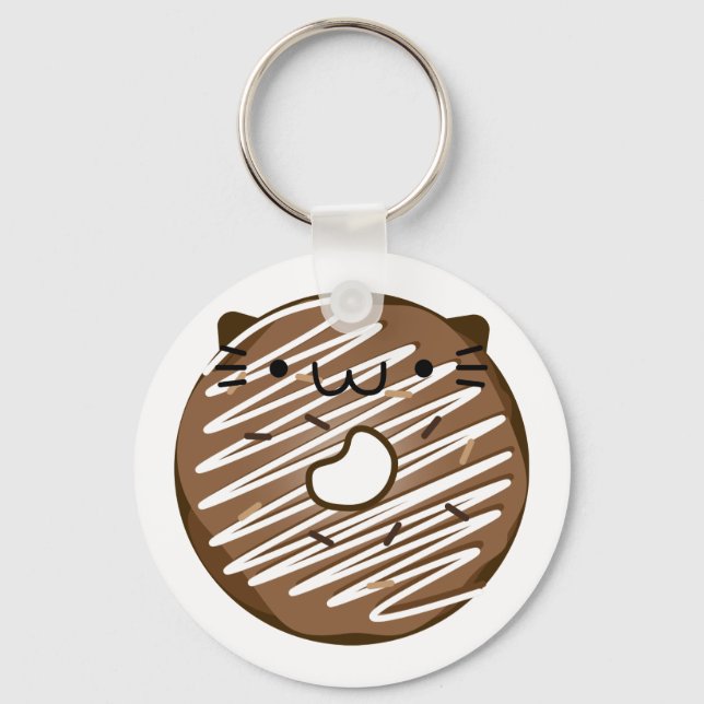 Chocolate Cat Donut Keychain (Front)