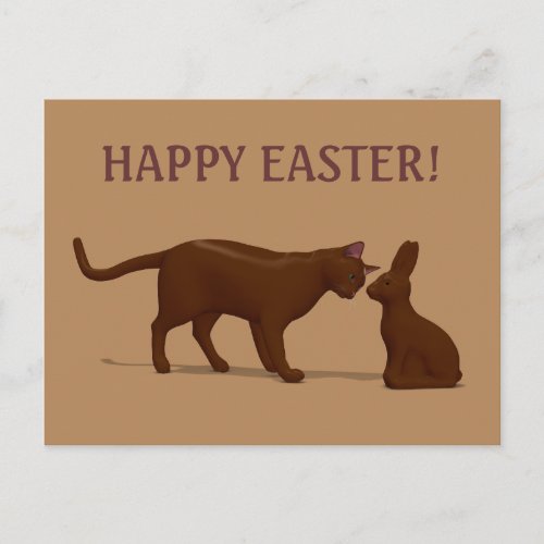 Chocolate Cat Holiday Postcard