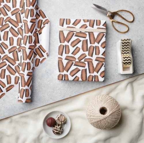 Chocolate cheesecake pattern wrapping paper
