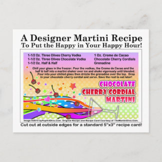 Chocolate Cherry Cordial Martini Recipe Postcard