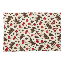 Chocolate Cherry Moose Antler Woodland Pattern