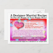 Chocolate Cherry Valentine Martini Recipe Postcard (Front/Back)