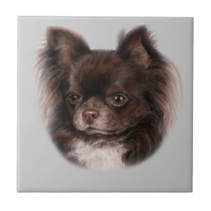 Chocolate Chihuahua Painted by Hand Tile
