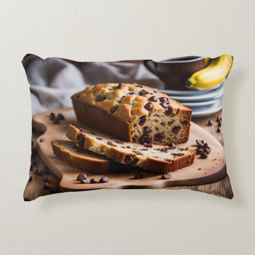 Chocolate Chip Banana Bread Accent Pillow