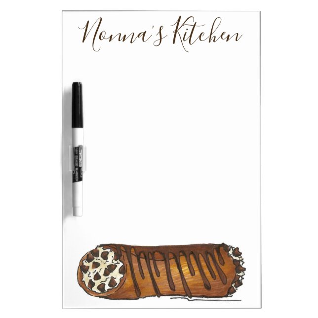 Chocolate Chip Cannoli Pastry Nonna's Kitchen Dry Erase Board (Front)