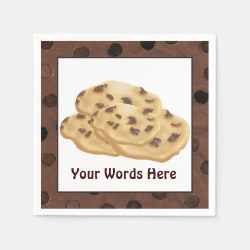 Chocolate Chip Cookie add words paper napkins