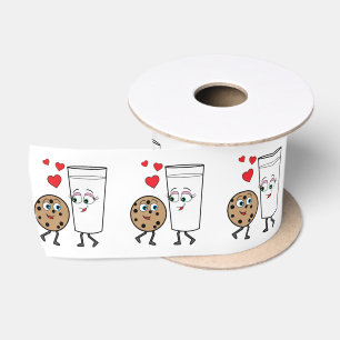Chocolate Chip Cookie and Milk 3 Inches Satin Ribbon