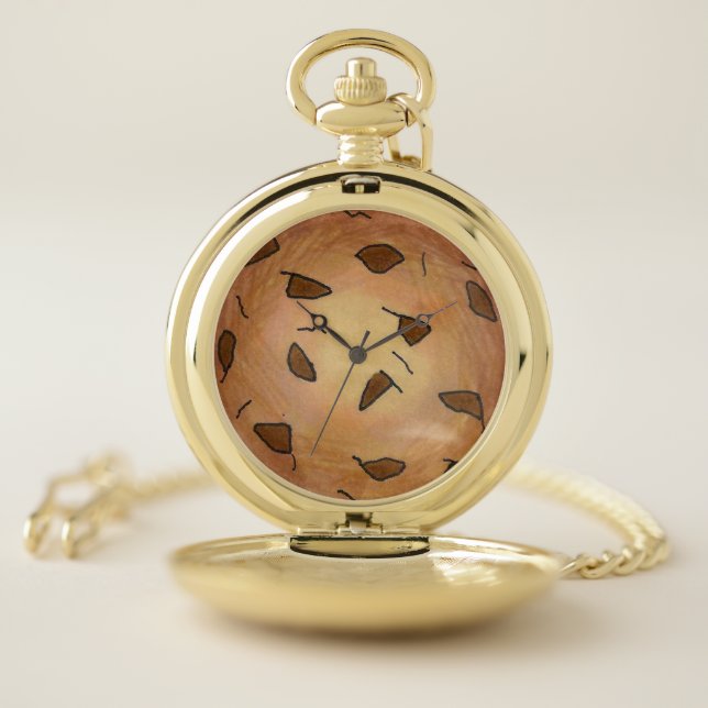 Chocolate Chip Cookie Baked Goods Foodie Dessert Pocket Watch (Inside)