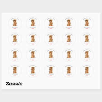Chocolate chip cookie 'baked with love' classic round sticker | Zazzle