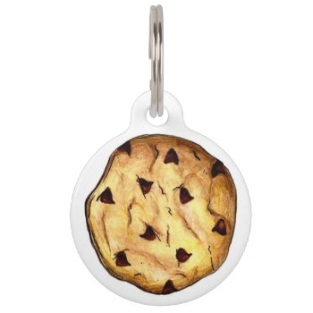 Chocolate Chip Cookie Bakery Bake Sale Foodie Pet Id Tag by rebeccaheartsny at Zazzle