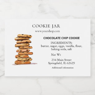 Chocolate chip cookie Bakery  Food Label