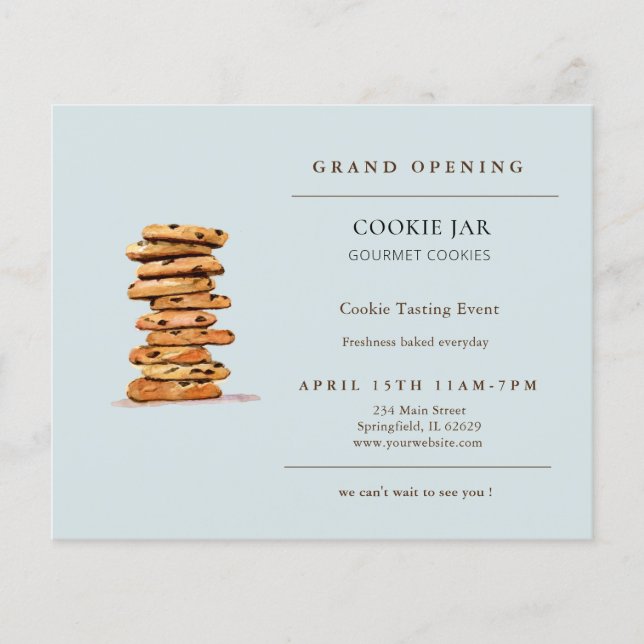 Chocolate chip cookie Bakery Grand Opening  Flyer (Front)