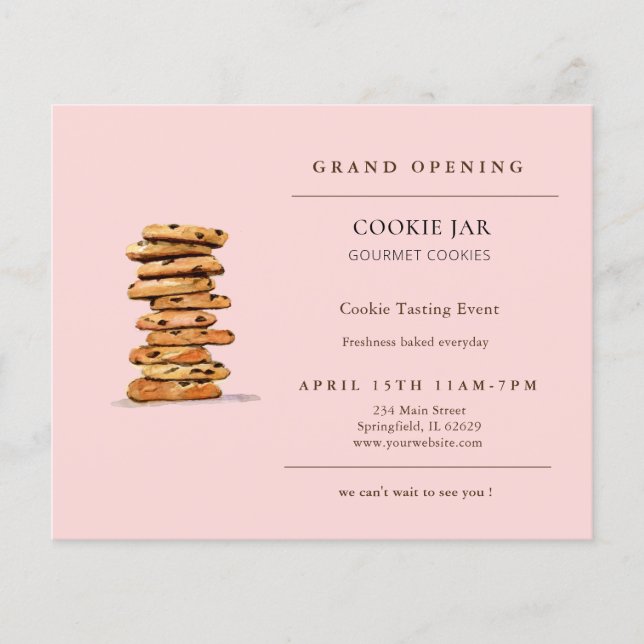 Chocolate chip cookie Bakery Grand Opening  Flyer (Front)