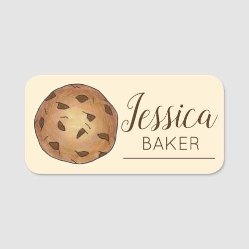 Chocolate Chip Cookie Bakery Pastry Chef Dessert Name Tag