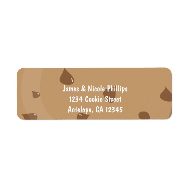 Chocolate Chip Cookie Birthday Party Address Label (Front)