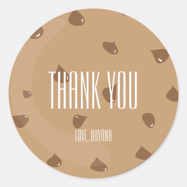 Chocolate Chip COOKIE Birthday Party Favor Sticker (Front)