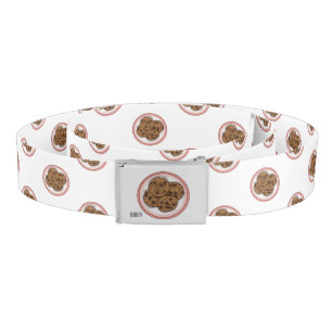 Chocolate chip cookie cartoon illustration belt