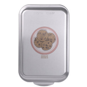 Chocolate chip cookie cartoon illustration cake pan