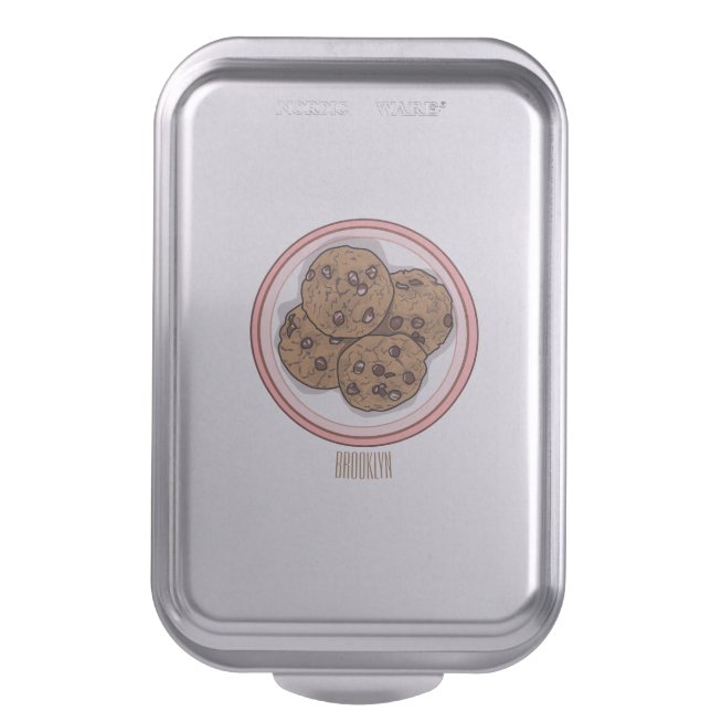 Chocolate chip cookie cartoon illustration cake pan (Front Vertical)