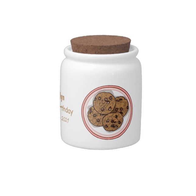 Chocolate chip cookie cartoon illustration candy jar (Right)