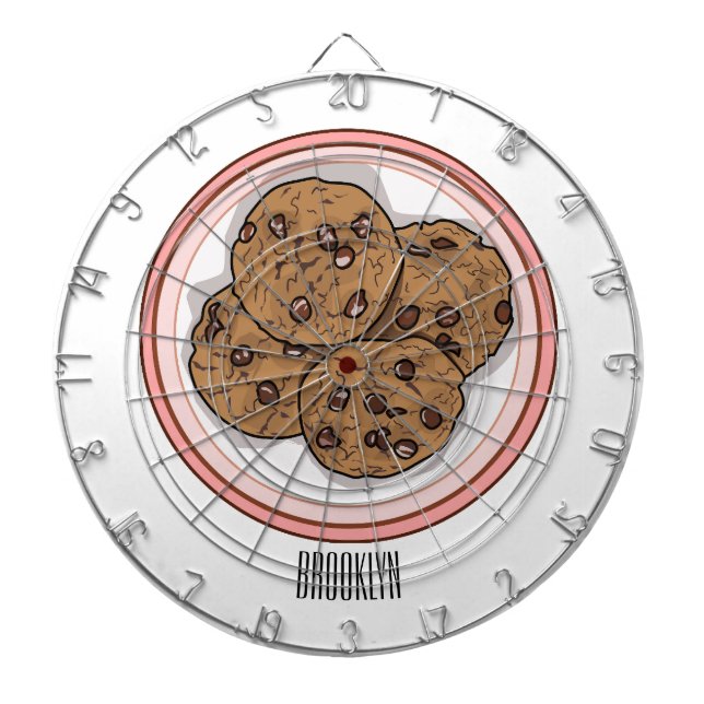 Chocolate chip cookie cartoon illustration  dart board (Front)