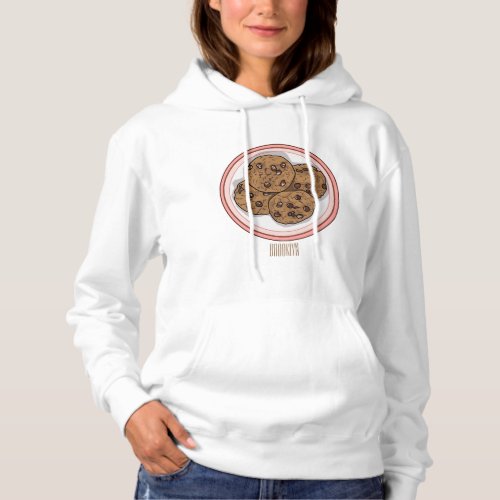 Chocolate chip cookie cartoon illustration  hoodie