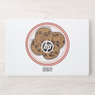 Chocolate chip cookie cartoon illustration HP laptop skin