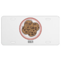 Chocolate chip cookie cartoon illustration