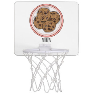Chocolate chip cookie cartoon illustration mini basketball hoop