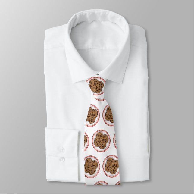 Chocolate chip cookie cartoon illustration  neck tie (Tied)