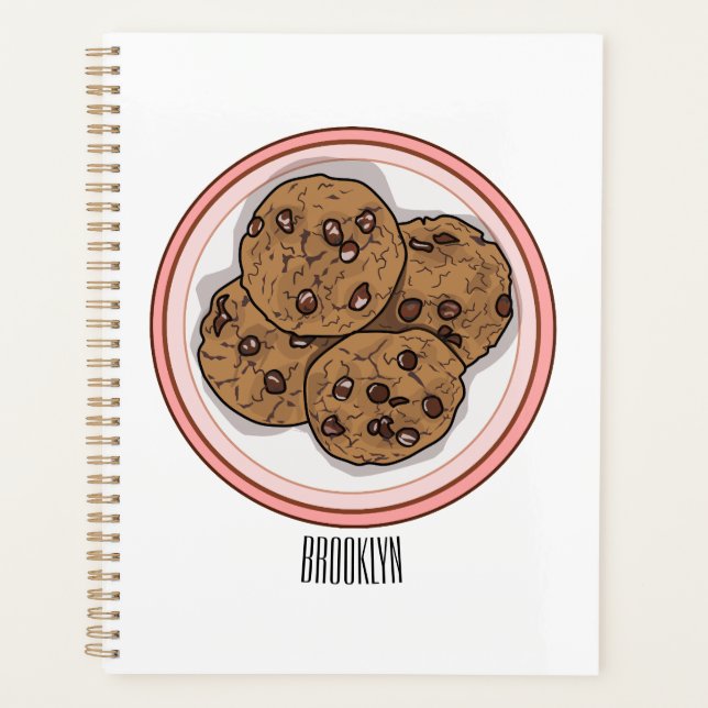 Chocolate chip cookie cartoon illustration  planner (Front)