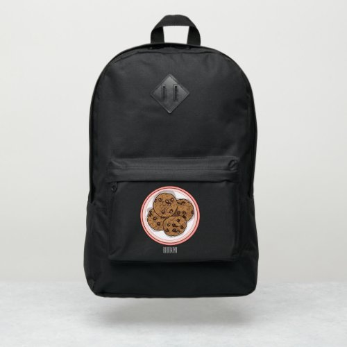 Chocolate chip cookie cartoon illustration port authority backpack