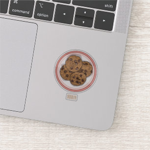 Chocolate chip cookie cartoon illustration sticker