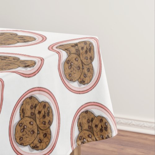 Chocolate chip cookie cartoon illustration tablecloth