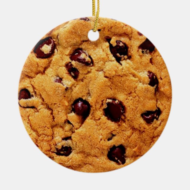 Chocolate Chip Cookie Ceramic Ornament (Front)