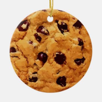 Chocolate Chip Cookie Ceramic Ornament by nadil2 at Zazzle