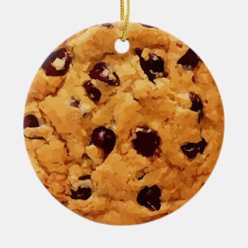 Chocolate Chip Cookie Ceramic Ornament