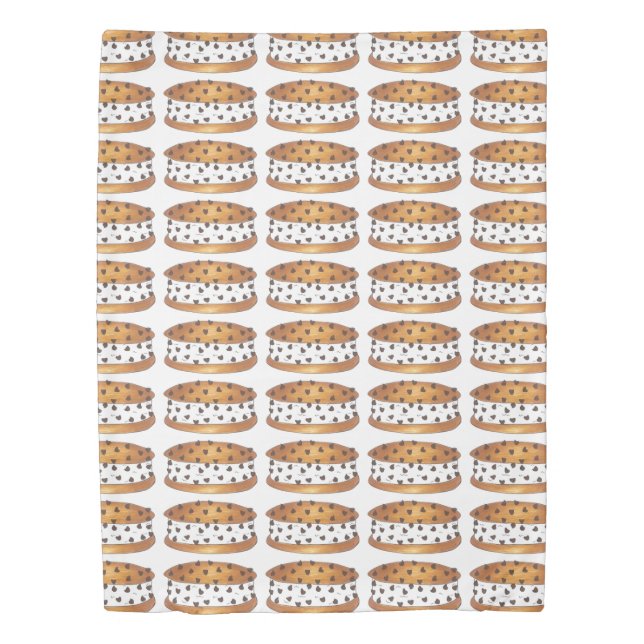 Chocolate Chip Cookie Chipwich Ice Cream Sandwich Duvet Cover (Front)