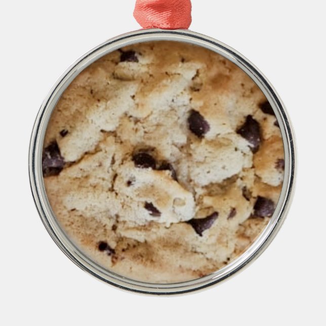 Chocolate Chip Cookie Christmas Metal Ornament (Front)
