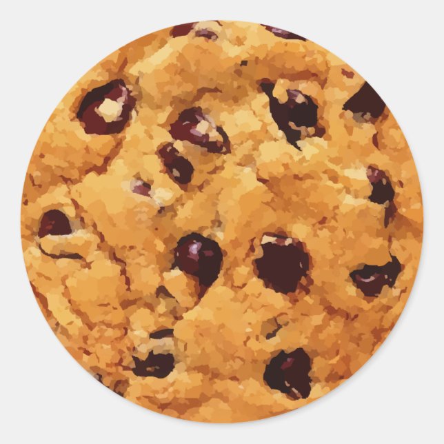 Chocolate Chip Cookie Classic Round Sticker (Front)