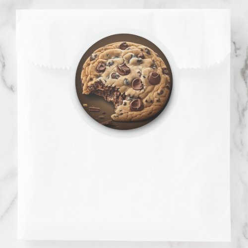 Chocolate chip cookie classic round sticker